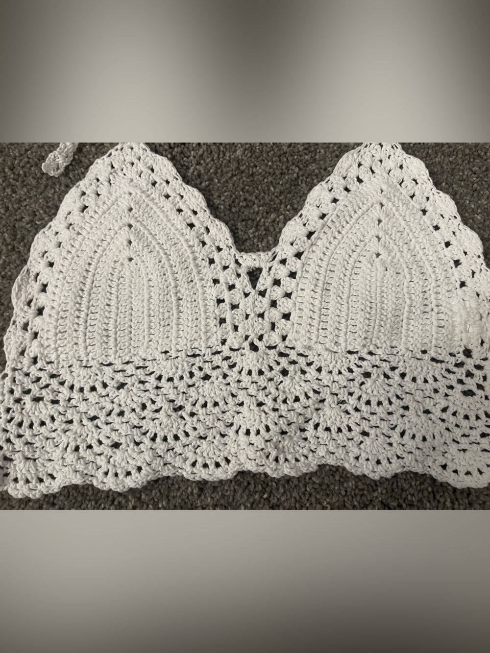 White Crochet Bralette Sweater Top
